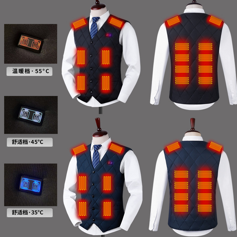 Distrito 16 Chaleco de calefacción inteligente invierno cálido Chaleco de calefacción eléctrica USB temperatura constante hombres y mujeres chaleco transfronterizo exclusivo