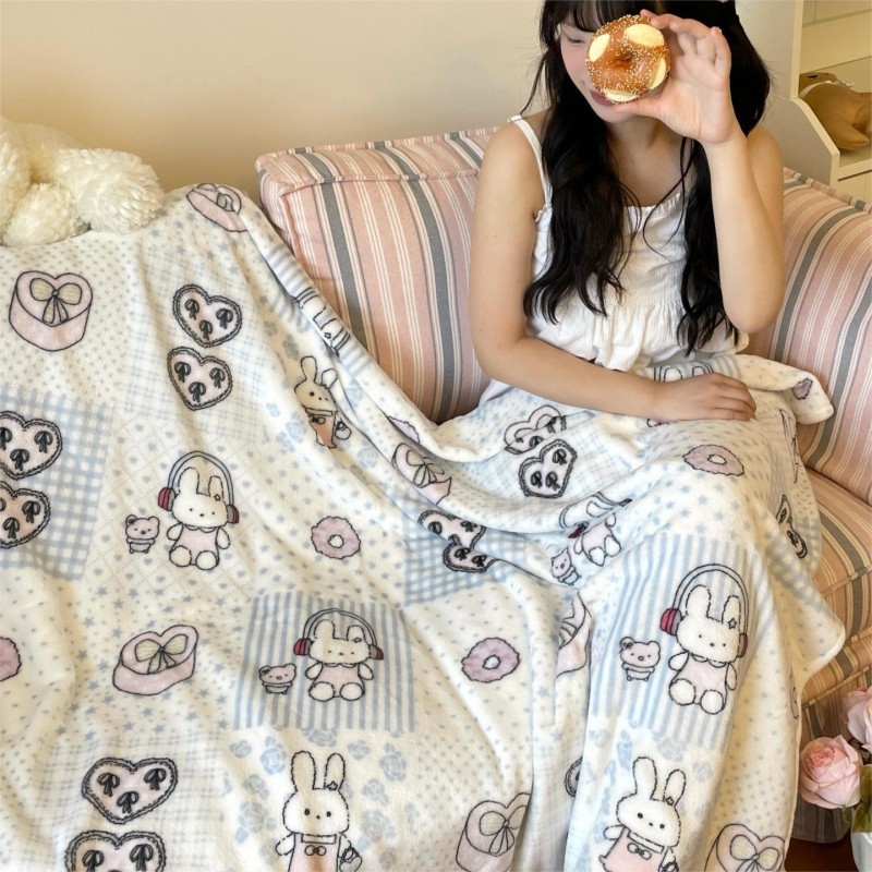 インスガールズミルクベルベットブランケット、夏用エアコンブランケット、オフィス昼寝用小型ブランケット、コーラルベルベットソファカバー|undefined