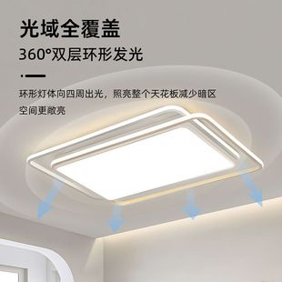 Full Spectrum Eye Protection Side-Emitting Ceiling Lamp Living Room Main Lamp Nordic Modern Minimalist Bedroom Lamp Whole House Lighting Combination