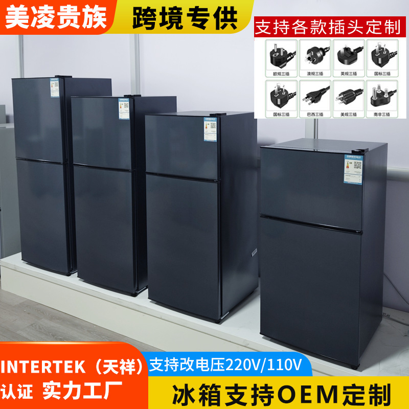 Export Cross-Border Customized Double-Door Refrigerator 110V220V European and American Standards Fridge Refrigerator