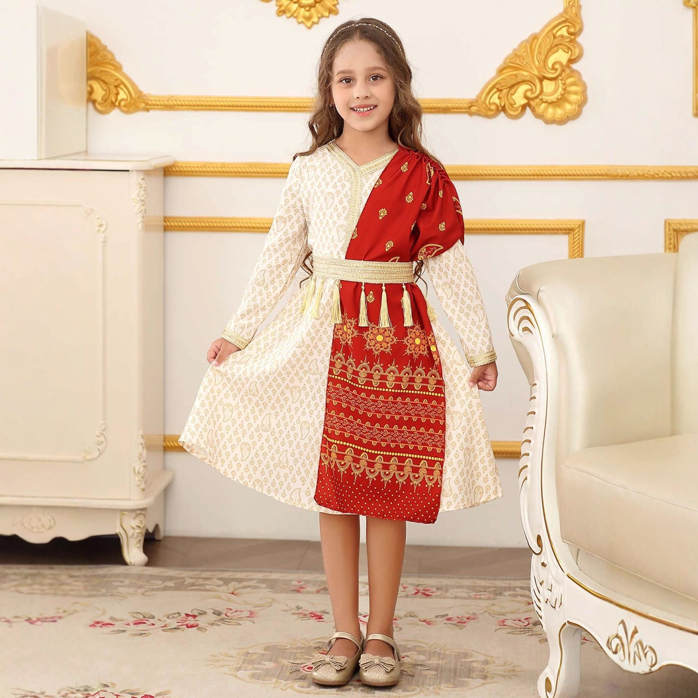 Comercio exterior vestido de niña característica estilo nacional vestido de boda vestido de niños transfronterizo nuevo vestido de ropa infantil