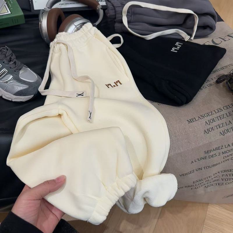 儿童加绒裤子男童秋冬款加绒运动裤女童韩版加厚卫裤中大童保暖裤|undefined