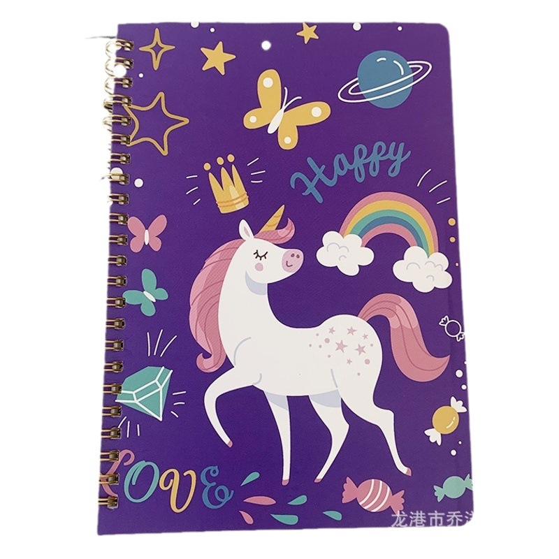 Nuevo A5 colorido unicornio engrosada bobina en Blanco Cuaderno libro de fotos estudiante diario Bloc de notas transfronteriza