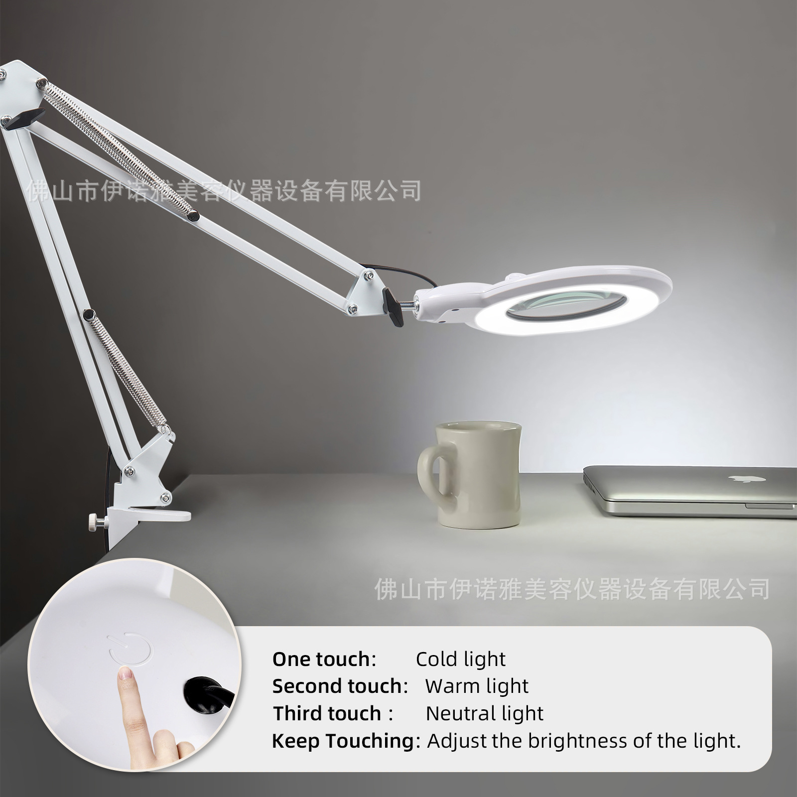 Lámpara de belleza LED, lupa, sin sombras, para uñas/cejas