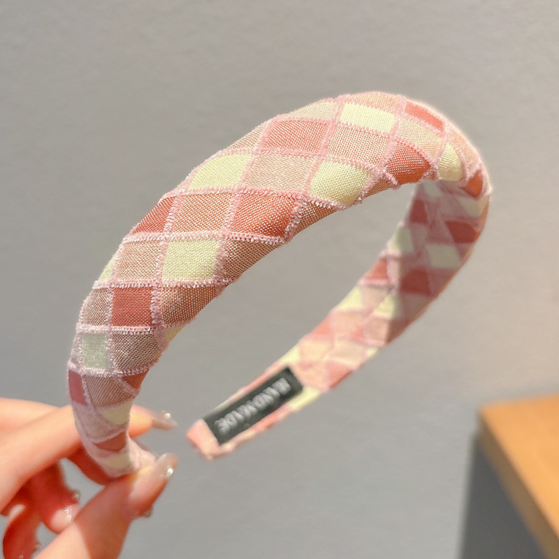 Hermosa y dulce banda de cabello rosa para mujeres, banda de cabello de alta presión craneal, banda de cabello diaria, banda de cabello de niña, tocado de tarjeta de cabello de corazón