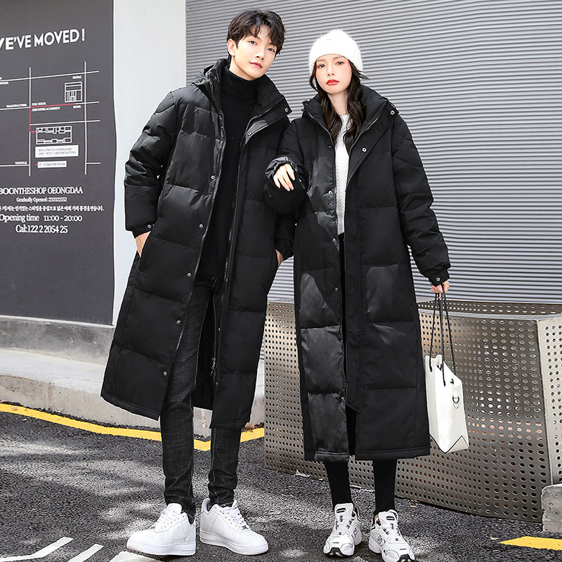 Zhongxi Removable Hood Long Cotton Coat for Women 2024 Winter New Style Loose Thickeneded Large Size Couple Cotton Jacket