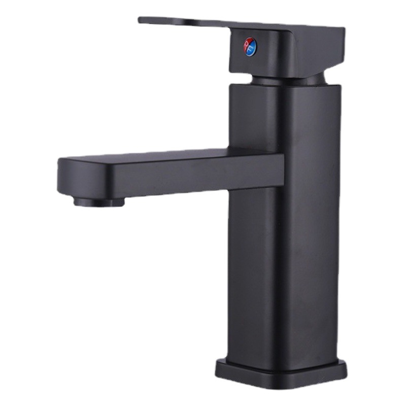 Grifo de Lavabo de Acero Inoxidable, Doble Función de Agua Fría y Caliente, para Lavabo de Baño, Encimera de Baño