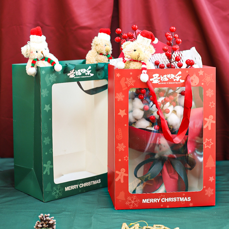 Christmas window bag, apple gift bag, Christmas gift bag, gift handbag for boyfriend and girlfriend, wholesale