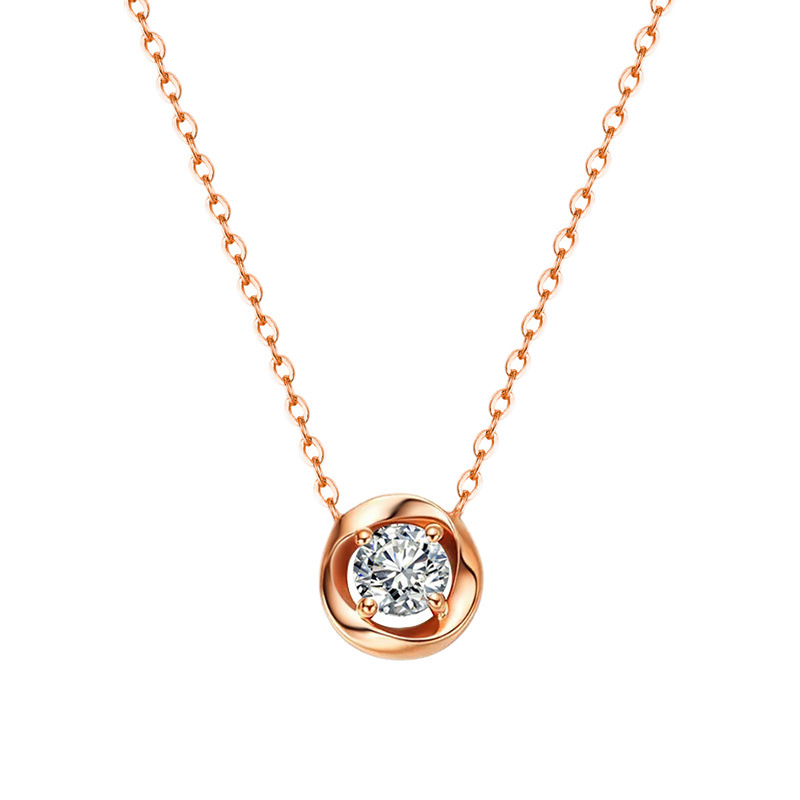 S925 esferas de plata esterlina moda ligera lujo collar de oro rosa mujer cadena de clavícula de diamantes suministro al por mayor