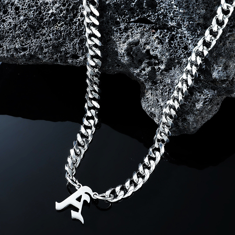 Fashion Letter Titanium Steel Plating Pendant Necklace 1 Piece