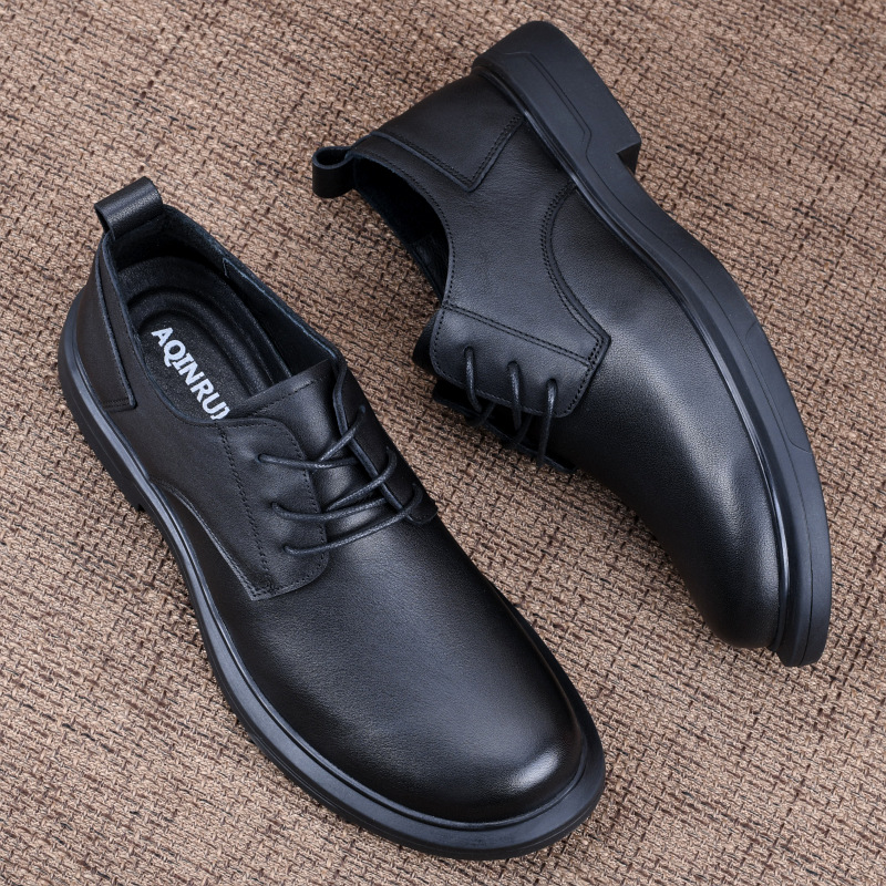 新款真皮男鞋头层牛皮透气软底商务正装皮鞋男休闲上班春秋男鞋子