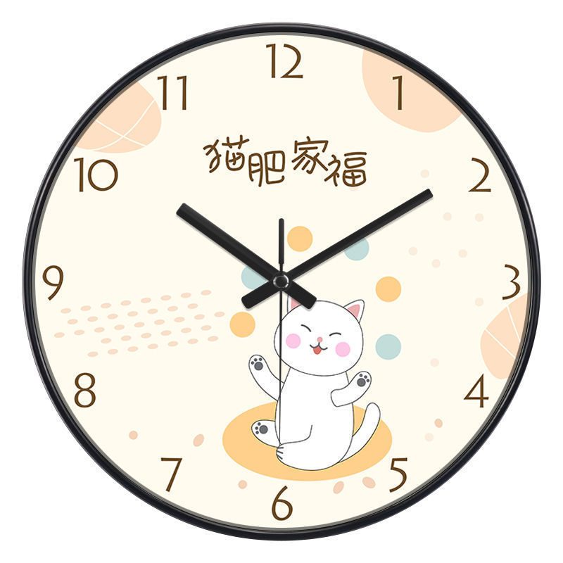 掛け時計家庭用吉祥小清新客間円形静音掃秒北欧風創意寝室時計掛け壁|undefined