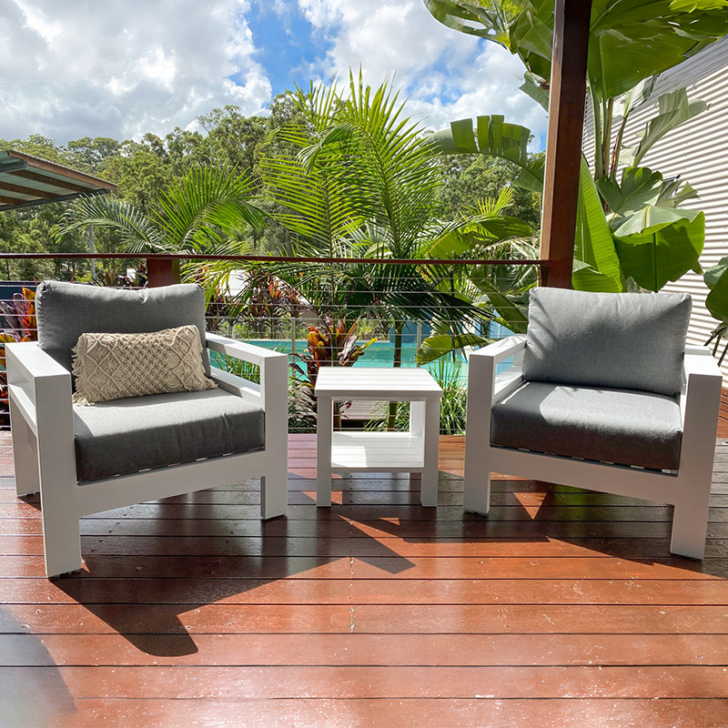 Villa patio terraza sofá de aleación de aluminio combinación de jardín al aire libre impermeable muebles de protección solar sofá de ocio al aire libre