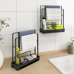 廚房神器大全抹布置物架瀝水架壁掛式洗碗布海綿收納架子窄免打孔