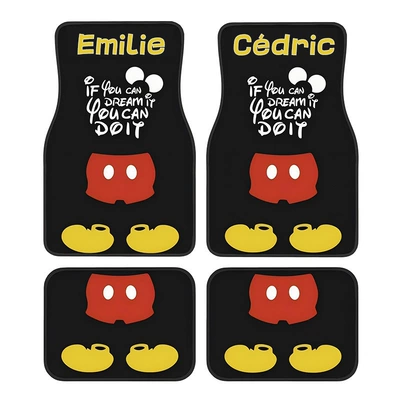 Avtomobil döşəmə paspasları — Dust-Proof, Easy-Care Floor Mats, Four-Piece - cartoon-car-floor-mats-16-3344cm-crystal-velvet-two-piece-set