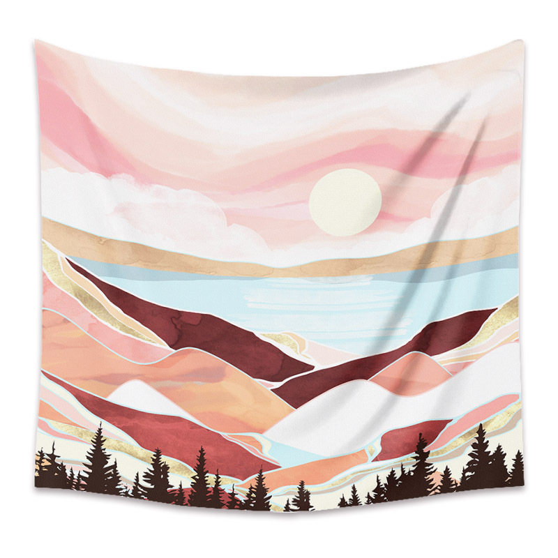 Bohemian Moon Mountain Painting Wall Cloth Decoration Tapestry Wholesale Nihaojewelry display picture 68