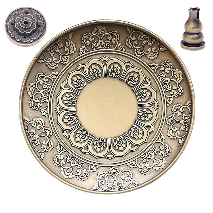 Quemador de incienso de estilo antiguo de cobre, soporte para varillas de incienso de loto, decoración zen para el hogar, sin caída de ceniza. image 18