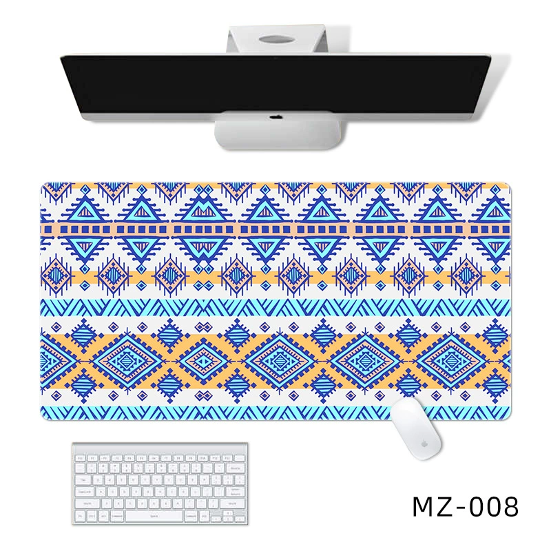 Резиновый коврик для мыши и стола, этнические узоры, размеры 60×30/80×40/90×45 см, толщина 3/4/5 мм
