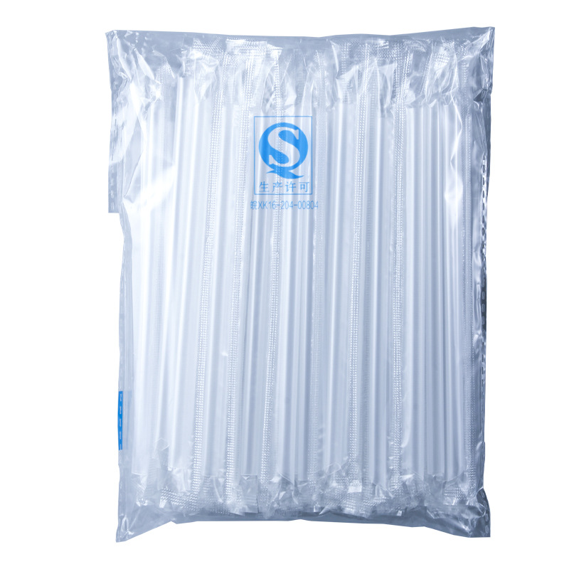Una paja desechable al por mayor té de leche de perla gruesa plástico de color transparente 19 / 23cm único paquete independiente degradable