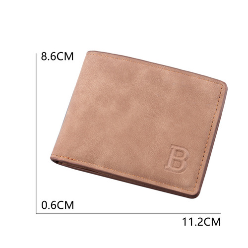 Cross-border men's short dollar wallet men's frosted retro multi-functional men's wallet multi-card slot foreign trade wholesale