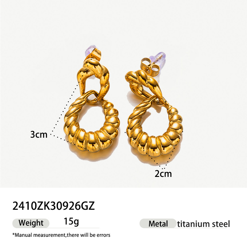 Alta Europa y América acero inoxidable otoño y invierno de moda de estilo de viaje conjunto de joyas ligeras lujosas transfronterizas venta caliente acero titanio no desvanecerse