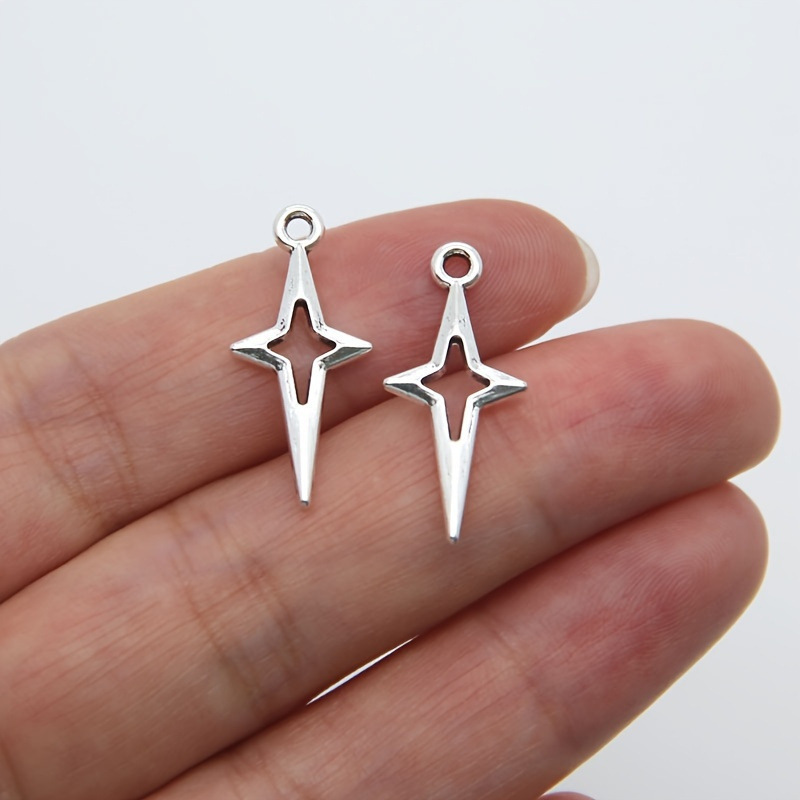 18 * 28mm 1g ancient silver jewelry accessories DIY handmade sun, moon and stars shining stars pendant