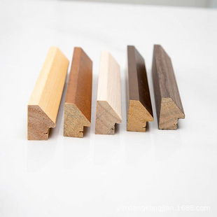 Wood grain line solid wood coated wooden pine modern simple picture frame decorative strip mirror frame 2129 solid wood series
