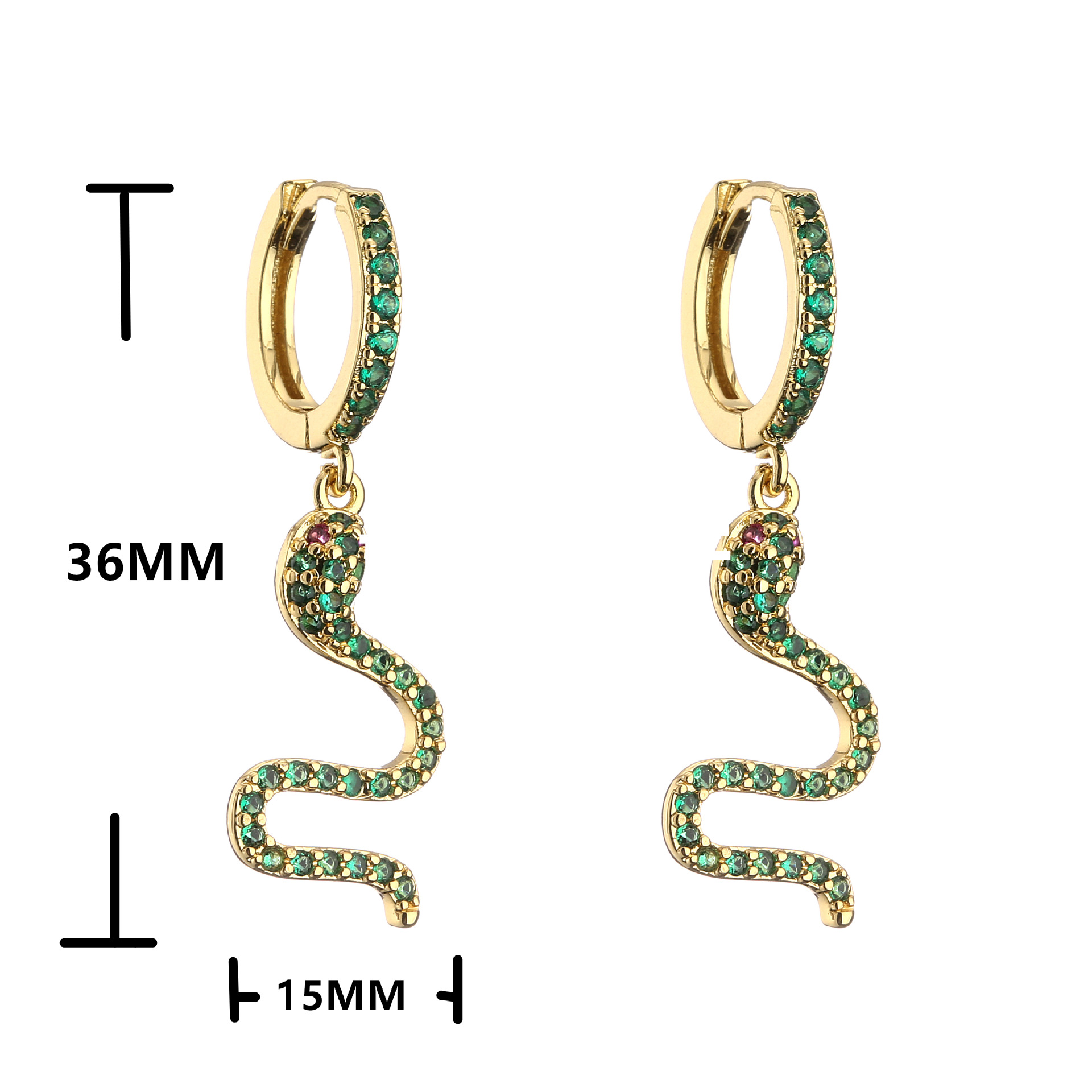 jewelry microinlaid zircon serpentine earrings colored diamond earrings jewelrypicture10