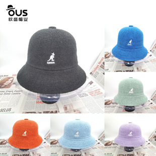 Kangaroo Fisherman Hat Women's Fashion Trendy Elegant Solid Color Basin Hat Winter Warm Plain Face Covered Bucket Hat Fisherman Hat