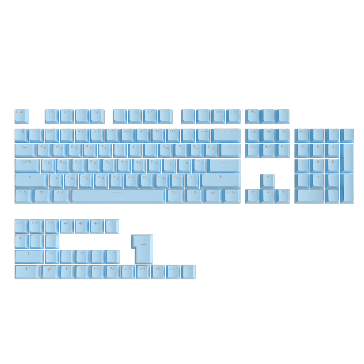 Tormenta roja Tecla rusa transfronteriza exclusiva para blanco y negro transparente Русский suplemento gratuito Teclado mecánico Universal