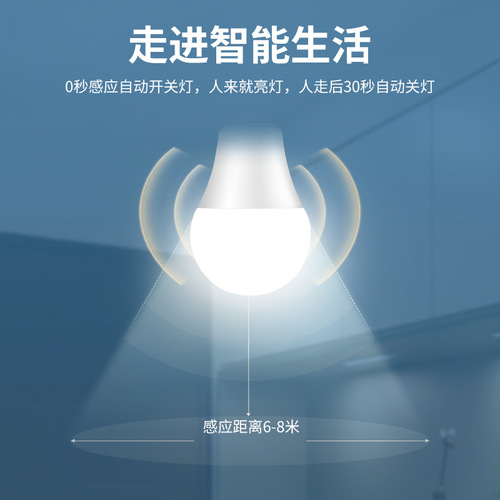 LED bulb light corridor human body sensor light screw bulb sound control light control radar E27 sensor light indoor lighting