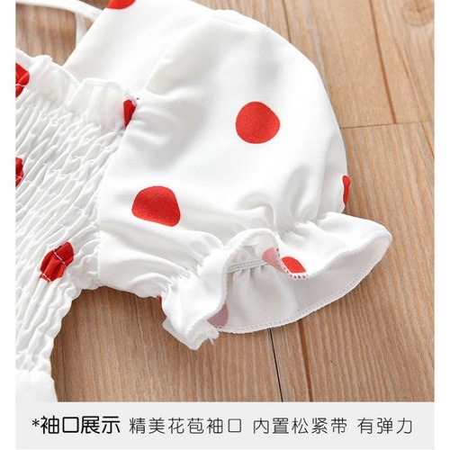 Children's Skirt Baby Summer Dress Girls Children Princess Lace Short Sleeve Polka Dot Dress Little Girl Chiffon Skirt