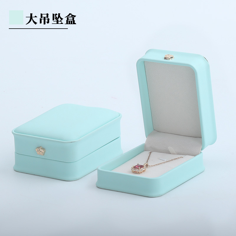 Caja de embalaje de joyería de coronas redondeadas pu caja de embalaje de joyería caja de embalaje de pulseras joyería colgante caja de anillo de pulseras