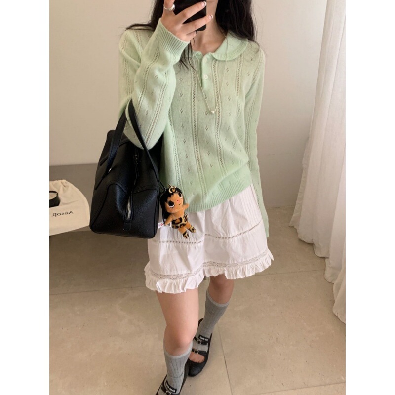 Musi 100% wool gentle ribbed doll collar knitted base shirt slim-fit long-sleeve sweater for women M7325 Musi 100% wool gentle ribbed doll collar knitted base shirt slim-fit long-sleeve sweater for women M7325