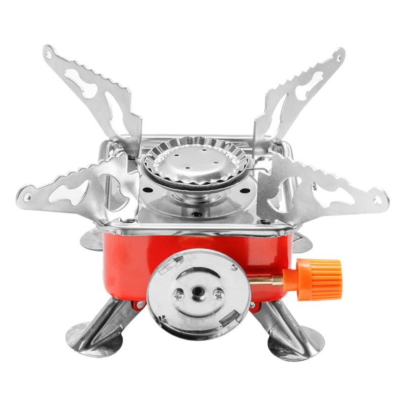 Cross-Border Outdoor Mini Small Square Stove Gas Stove Portable Folding Cassette Stove Camping Stove Factory Wholesale