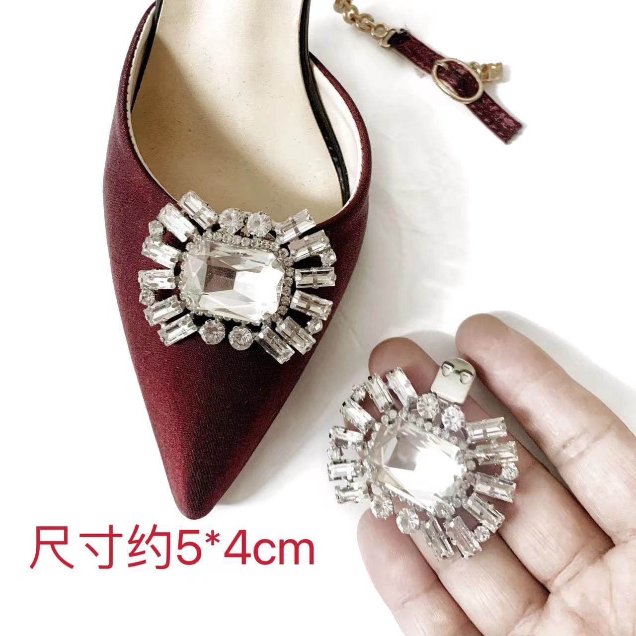 Sandalias extraíbles tacones altos accesorios aleación rhinestone zapatos flor zapato hebilla accesorios superior versátil toe decoraciones