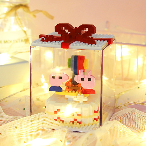 Robbery compatible LEGO brick adult cake box miniature small particle children's assembly toys
