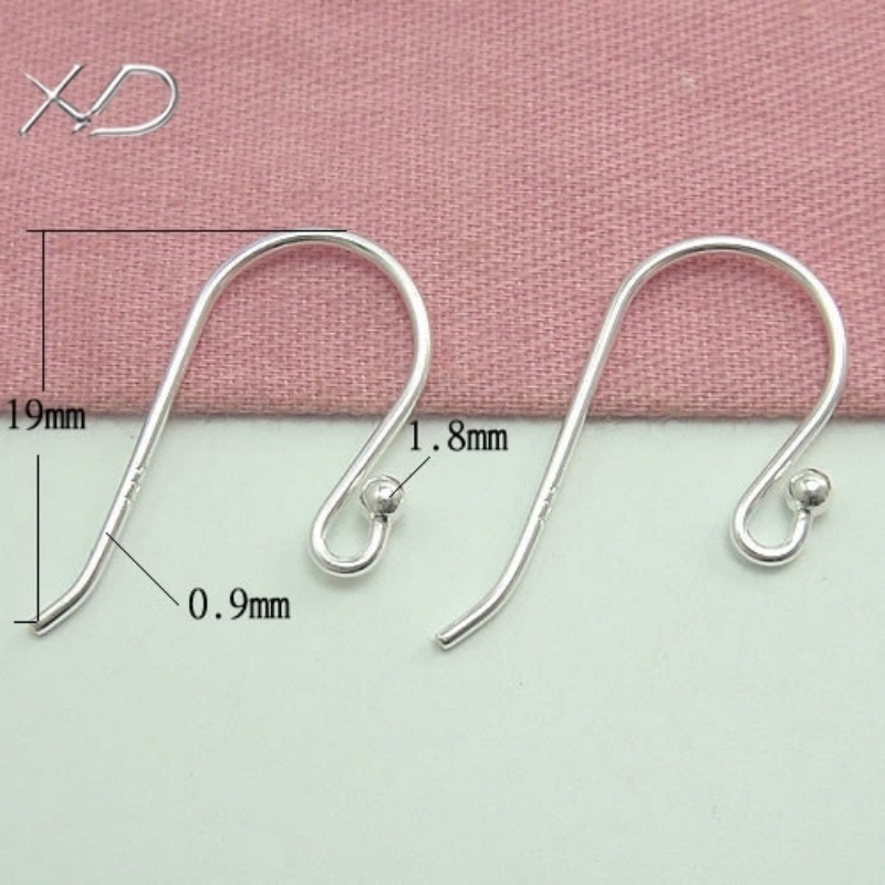 P027【09 Thread Bead Head Ear Hook】*Plain Silver