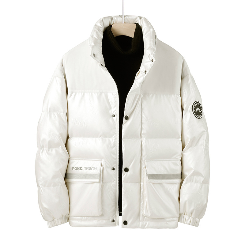 2022 invierno pato blanco abajo chaqueta de moda marca casual de los hombres del collar del soporte caliente impermeable pan abajo chaqueta ropa de los hombres al por mayor