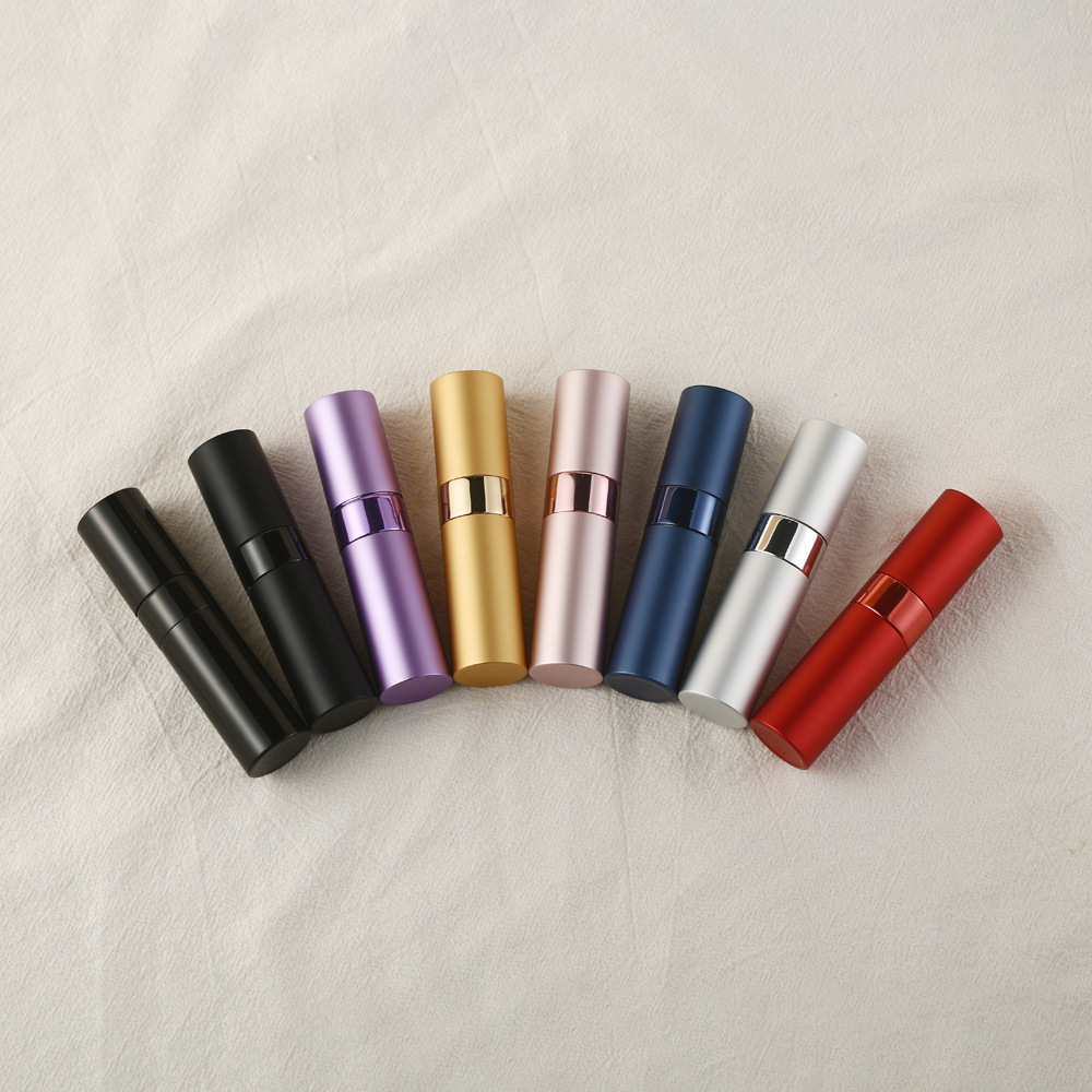 8ml de perfume sub-botella de prensa portátil de vidrio rotatorio botella de spray muestra de viaje sub-contenedor botella vacía niebla fina