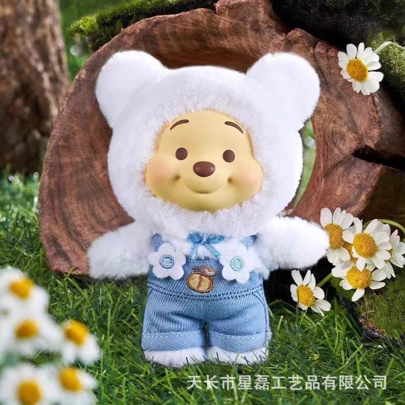 toptoy小熊维尼小熊噗噗糖果糖搪胶毛绒背带裤系列潮玩手办挂件|undefined