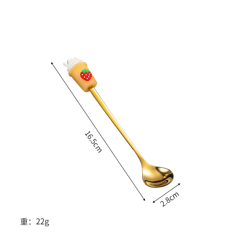 딸기 밀크티 컵과 스푼