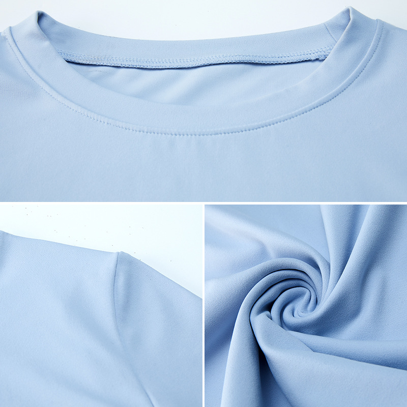 Tronos transfronterizos de nuevo estilo delgado ropa de yoga corta camiseta deportiva desnuda de manga corta ropa de fitness para correr al aire libre