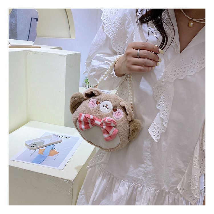 2022 New plush doll, cute Maneki Neko crossbody bag for girls, children's cartoon parent-child women's bag undefined