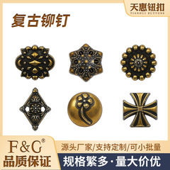 レトロな柄のメタルボタン、ウールコート、スーツ、フォーマルボタン、リベットボタン