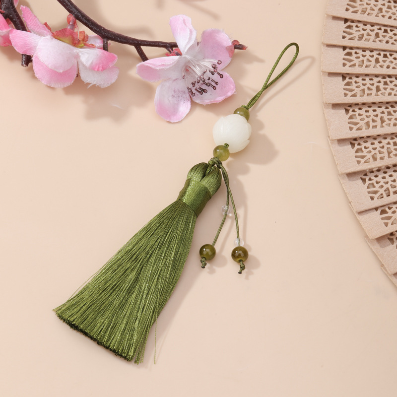 8cm三层莲花流苏手工diy手机吊穗车内吊坠包包挂件挂饰厂家批发款|undefined