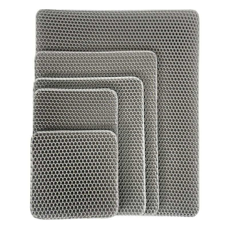 Eva Cat Litter Mat Prevents Litter from Being Carried Out and Prevents Splashing, Double-Layer Filtration, Washable Cat Litter Control Mat, Extra Large Size