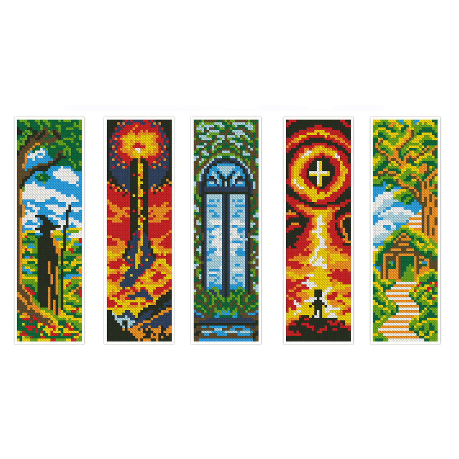 Marcapáginas de fantasía con punto de cruz de la Mona Lisa, bordado a mano de alta gama, regalo creativo cultural, producto disponible para envío transfronterizo image 5