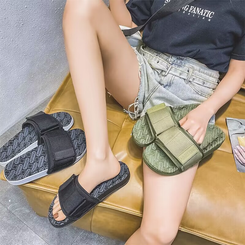 夏季新款沙灘休閒搭扣男士韓版個性潮流室外百搭學生一字拖涼拖鞋
