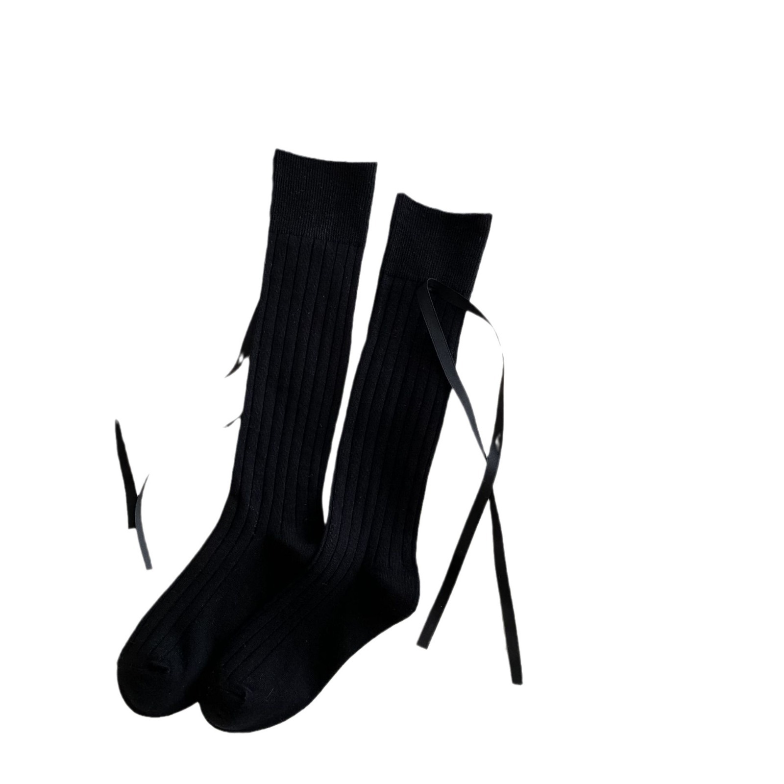 JK lange bein kinder handgemachte accessoires bogen und weiß einfache hohe rohr unabhängige verpackung waden socken kinder_voghion.com